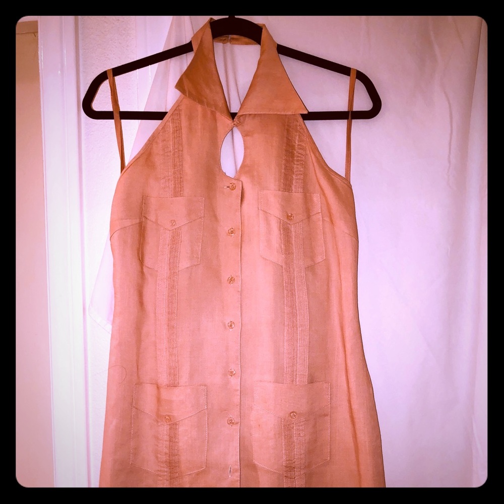 Ladies corral Guayabera 1 piece Linen shell dress